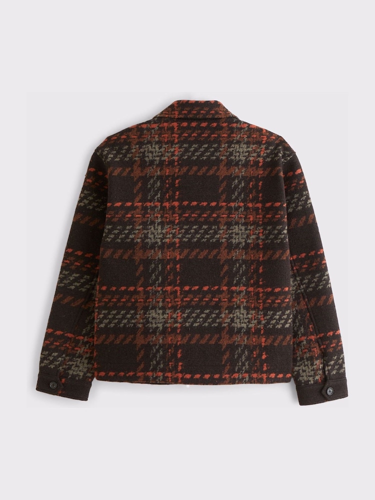 Abercrombie & Fitch Dark Brown Wool Blend Cropped Jacket - Image 2 of 4