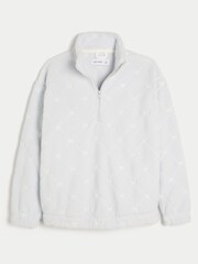 Bleu - Sweat-shirt Hollister Gilly Hicks brodé zippé - Image 3 de 4