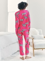 Chelsea Peers Pink Zebra Print Long Pyjamas Set - Image 2 of 6