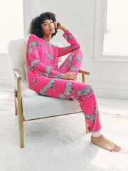 Chelsea Peers Pink Zebra Print Long Pyjamas Set - Image 5 of 6