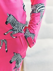 Chelsea Peers Pink Zebra Print Long Pyjamas Set - Image 6 of 6