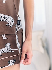Chelsea Peers Brown Dalmatian Dog Print Short Pyjamas Set - Image 6 of 6