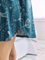 Chelsea Peers Green TENCEL™ Modal Twilight Glade Print Nightshirt - Image 6 of 6