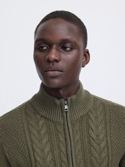 Blend Green Long Sleeve 1/4 Zip Knitted Jumper - Image 4 of 5