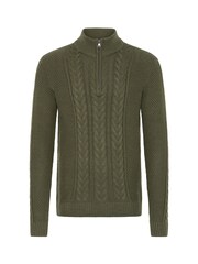 Blend Green Long Sleeve 1/4 Zip Knitted Jumper - Image 5 of 5