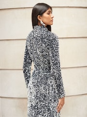 Ro&Zo Astrid Long Sleeve Velvet Sequin Dress - Imagen 3 de 4