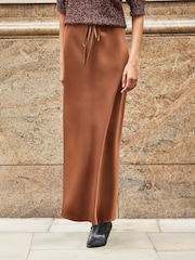 Ro&Zo Brown Satin Skirt - Image 2 of 3