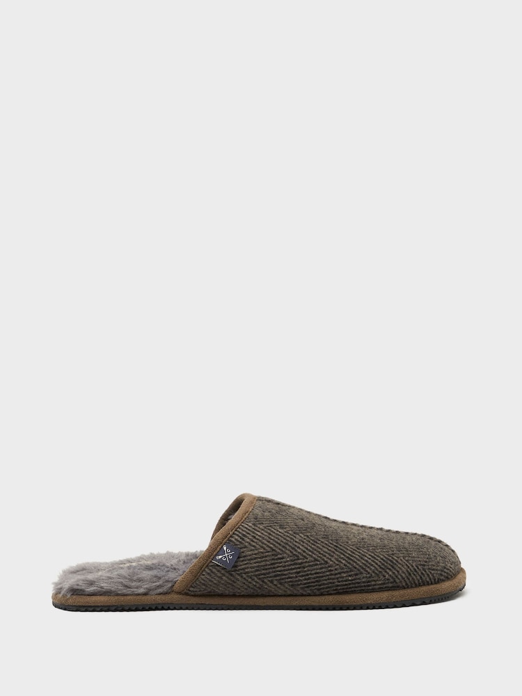 Crew Clothing Natural Slip-On Suede Mule Slippers - Image 2 of 4 Crew Clothing Natural Slip-On Suede Mule Slippers - Image 2 of 4