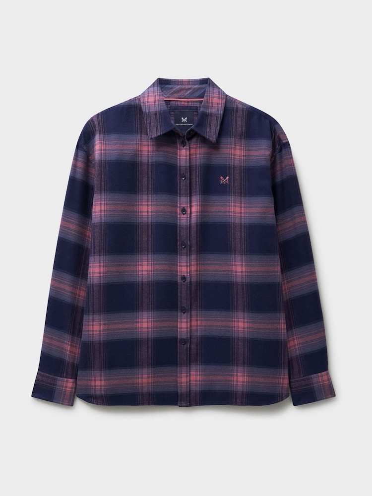 Crew Clothing Pink Boyfriend Fit Flannel Shirt - Image 5 of 5 Crew Clothing Pink Boyfriend Fit Flannel Shirt - Image 5 of 5
