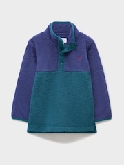 Crew Clothing Blue Borg Half-Popper Fleece - Image 2 of 3