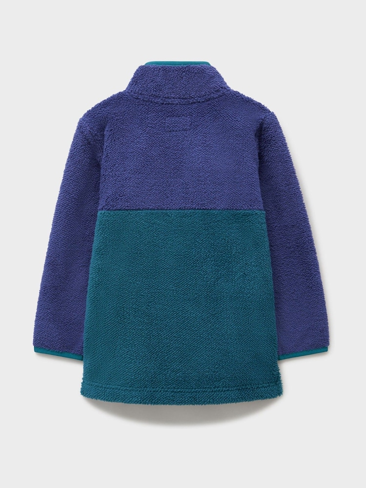 Crew Clothing Blue Borg Half-Popper Fleece - Image 3 of 3 Crew Clothing Blue Borg Half-Popper Fleece - Image 3 of 3