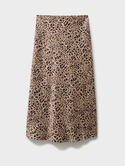 Crew Clothing Natural Rowen Satin Slip Midi Skirt - Image 6 of 6