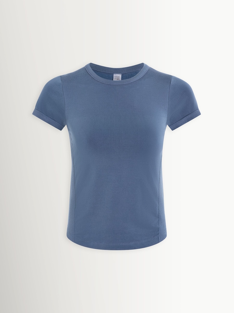 Varley Bijou Blue Active Casper Seamless T-Shirt - Image 9 of 9