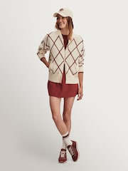 Varley White Club Cotton True Knit Nile Diamond Knit Jacket - Image 4 of 7