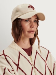 Varley White Club Cotton True Knit Nile Diamond Knit Jacket - Image 6 of 7