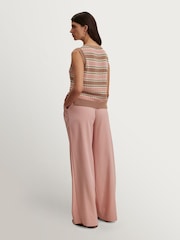 Varley Pink Cotton True Knit Deeley Stripe Stitch Tank - Image 9 of 11