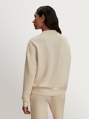 Varley Cream Doublesoft Reena Button Front Sweat Top - Image 2 of 4