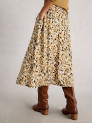 White Stuff Yellow Ari Metallic Skirt - Image 3 of 6