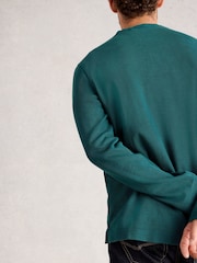 White Stuff Green Helston Waffle Henley Pyjamas - Image 3 of 6