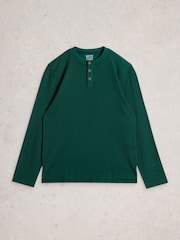 White Stuff Green Helston Waffle Henley Pyjamas - Image 5 of 6