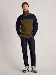 White Stuff Ryde Colourblock Roll Neck Jumper - Imagen 1 de 6