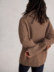 White Stuff Brown Berkley Shawl Neck Jumper - Image 2 of 6