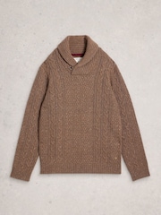 White Stuff Brown Berkley Shawl Neck Jumper - Image 5 of 6