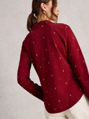 White Stuff Red Annie Embroidered Jersey Shirt - Image 2 of 6