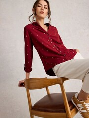 White Stuff Red Annie Embroidered Jersey Shirt - Image 3 of 6