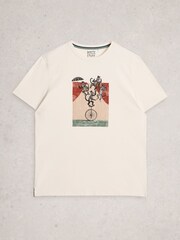 White Stuff White Abersoch Graphic Monkey T-Shirt - Image 1 of 2