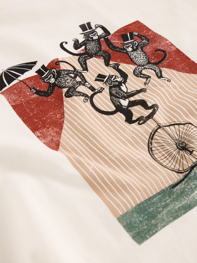 White Stuff White Abersoch Graphic Monkey T-Shirt - Image 2 of 2