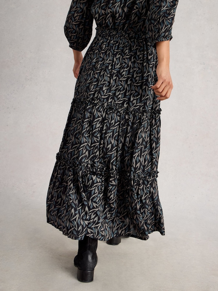 White Stuff Black Remi Metallic Midi Skirt - Image 2 of 6 White Stuff Black Remi Metallic Midi Skirt - Image 2 of 6