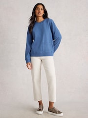 White Stuff Blue Nep Sweat Top - Image 1 of 6