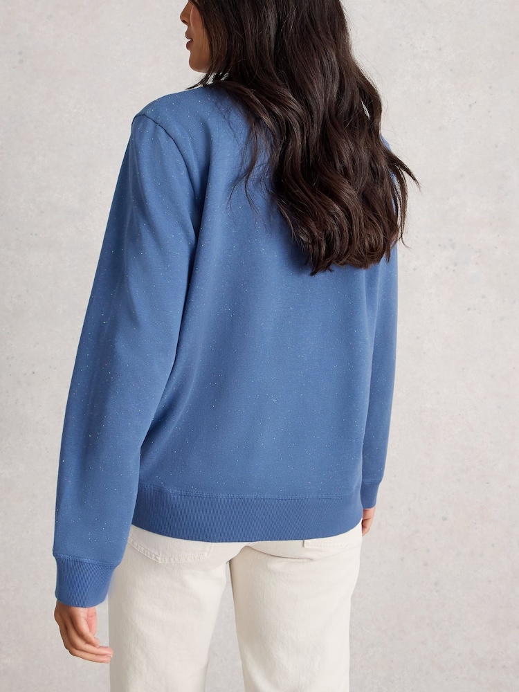 White Stuff Blue Nep Sweat Top - Image 2 of 6