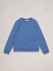 White Stuff Blue Nep Sweat Top - Image 5 of 6