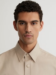 Reiss Elmore Monogram Embroidered Relaxed Overshirt Stretch-Cotton - תמונה 5 מתוך 8