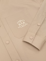 Reiss Elmore Monogram Embroidered Relaxed Overshirt Stretch-Cotton - תמונה 8 מתוך 8