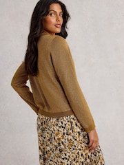 White Stuff Yellow Charlotte Sparkle Cardigan - Image 2 of 6
