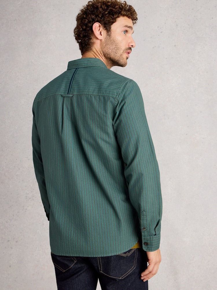 White Stuff Green Bruton Stripe Shirt - Image 2 of 6