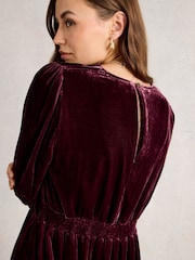 White Stuff Purple Lucy Velvet Dress - Image 4 of 6