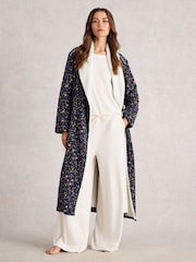 White Stuff Blue Ava Lined Dressing Gown - Image 1 of 6