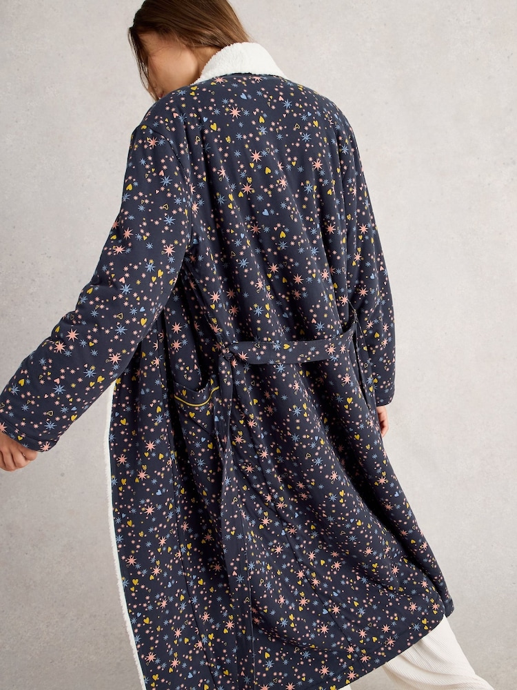 White Stuff Blue Ava Lined Dressing Gown - Image 2 of 6