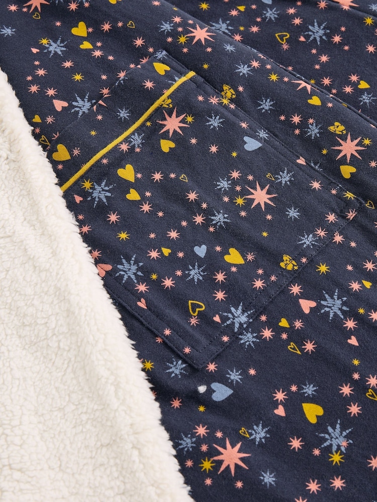 White Stuff Blue Ava Lined Dressing Gown - Image 6 of 6