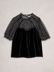 White Stuff Black Lexi Velvet Top - Image 5 of 6