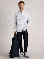 White Stuff Blue Finsbury Geo Print Shirt - Image 4 of 6