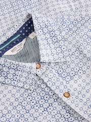 White Stuff Blue Finsbury Geo Print Shirt - Image 5 of 6