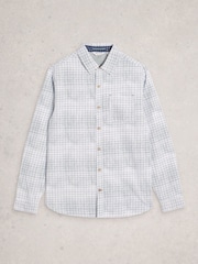 White Stuff Blue Finsbury Geo Print Shirt - Image 6 of 6