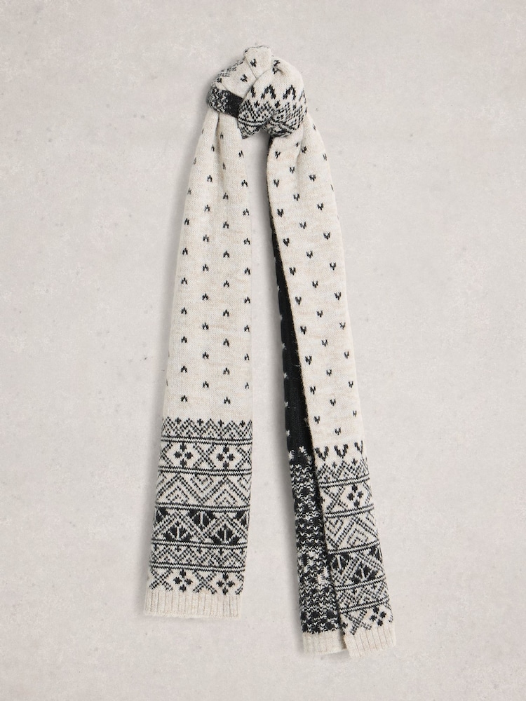 White Stuff Fairisle Heart Scarf - Imagen 1 de 3