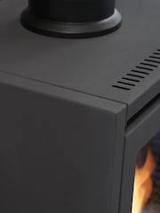 OKO Charcoal Grey S1 Bio Ethanol Stove with Log Storage  Angled Sto Pipe - Image 3 of 6