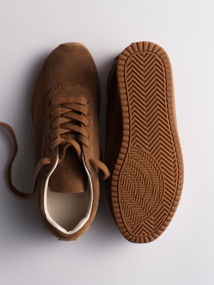 タン ブラウン - The Set プレミアム コンフォート ソフト スエード スニーカー - 画像 1 / 6